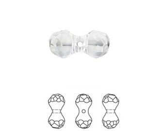 Swarovski Crystal Barbell modulaire kristalkralen, 11x6mm, heldere kristallen, middenboor (code 5150) x5 of x10 kristallen