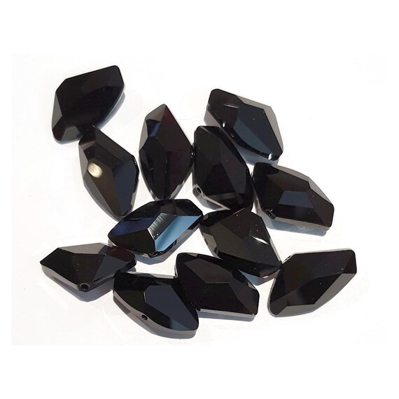 Swarovski Factory Pack, 24x13mm Jet Black Galactic Beads, Swarovski Crystal  Beads, Jet Black Crystals (Code 5556) x36 crystals per pack