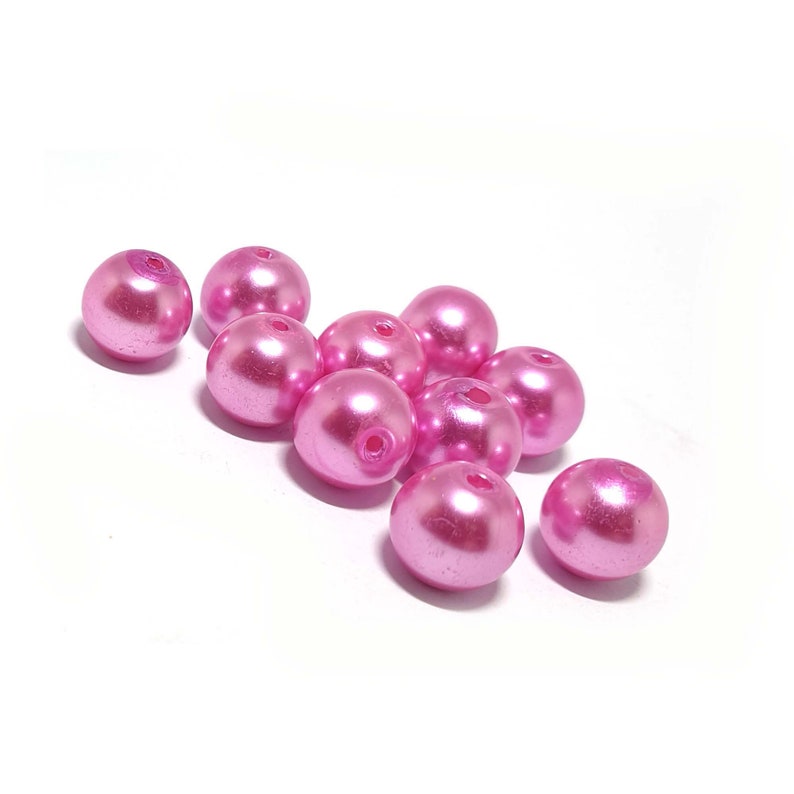 10mm Pretty pink glass pearls centre drill Pretty pink glass pearls 12mm pink pearls 8mm