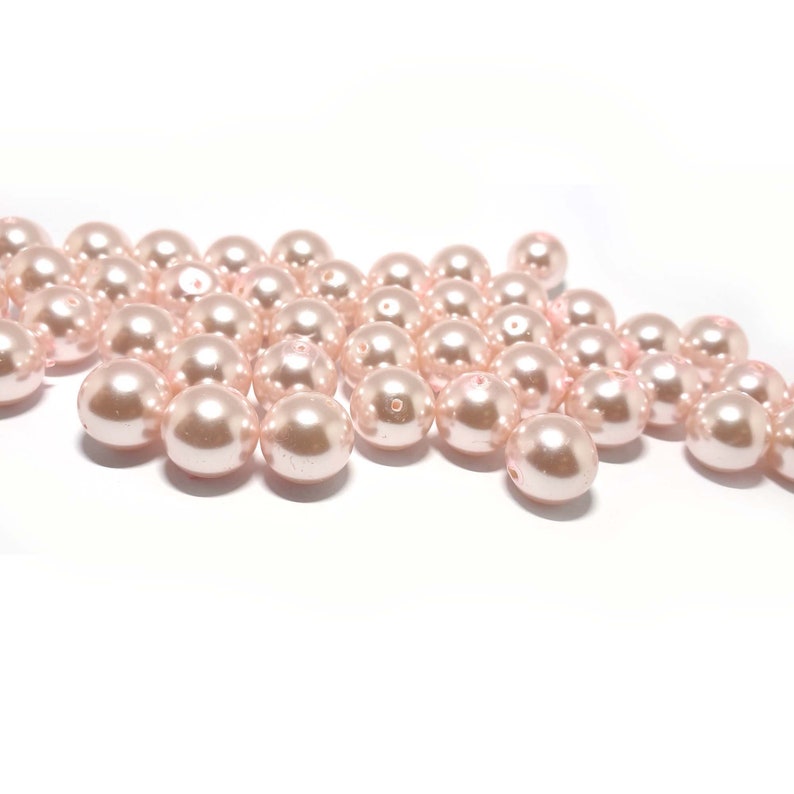 10mm Pretty pink glass pearls centre drill Pretty pink glass pearls 12mm pink pearls 8mm