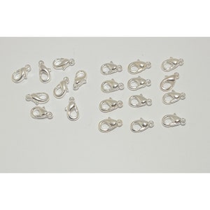 Fabulous silver parrot clasps 15.5x9mm or 10x5mm or 13x7mm lobster clasps, silver plated brass parrot clasps, very high quality