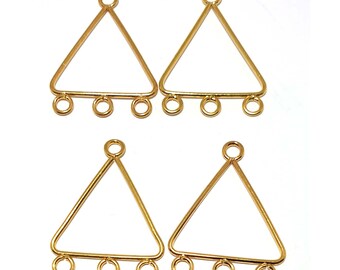 connecteurs chandeliers triangle décorés couleur bronze