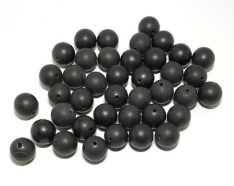 Magnifiques perles d'onyx noir mat de 6 mm x50 perles, perles rondes en onyx noir mat, (1,1 mm de trou) perles semi-précieuses, belle qualité (x110 perles)