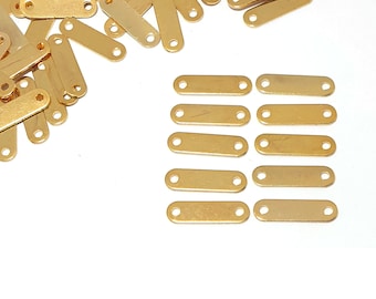 11mm, 12.5mm, 20mm, 27mm, 2 hole Sparcer Bar or 3 Hole Gold Multi Strand Divider Row Connector, Gold Plated Separator Bars, Connector Bars