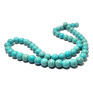 4mm or 6mm or 8mm Turquoise Howlite Round semi-precious beads, centre drill, 8mm x60 or x52 OR 6mm x75 or76 OR 4mm 103, 104 or 105