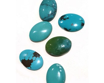 Turquoise Cab 25x18mm or 14x10mm, Turquiose Stablised Oval Cabochon, Turquoise semi-precious Cabochon, blue green cabachon