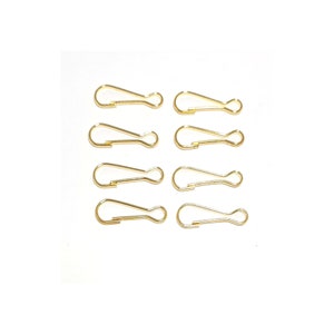 50 x briljant 20 x 7 mm vergulde metalen veerhaken druksluiting, portemonnee koord rits trekkoord identiteitskaart drukknopen doe-het-zelf (x50 clips) connectoren