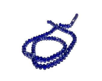 8x6mm or 6x4mm Blue AB Rondelle Faceted Fire Polished Czech Glass Beads, (8x6mm = x72 beads) (6x4mm = x100 beads)