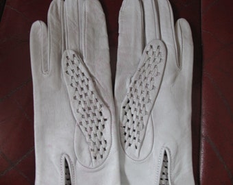 Ladies leather driving gloves, grey size very small
