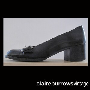 black leather court shoe, Russell & Bromley size 4 uk image 2