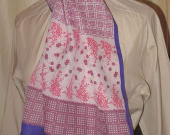 Vintage Italian purple printed scarf