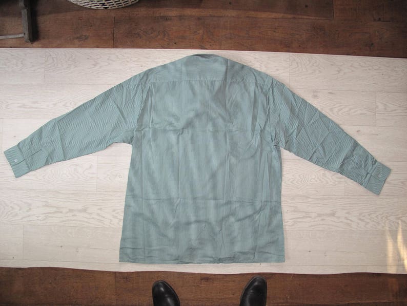 C/&A men/'s shirt sage greengrey stripe size XL as new