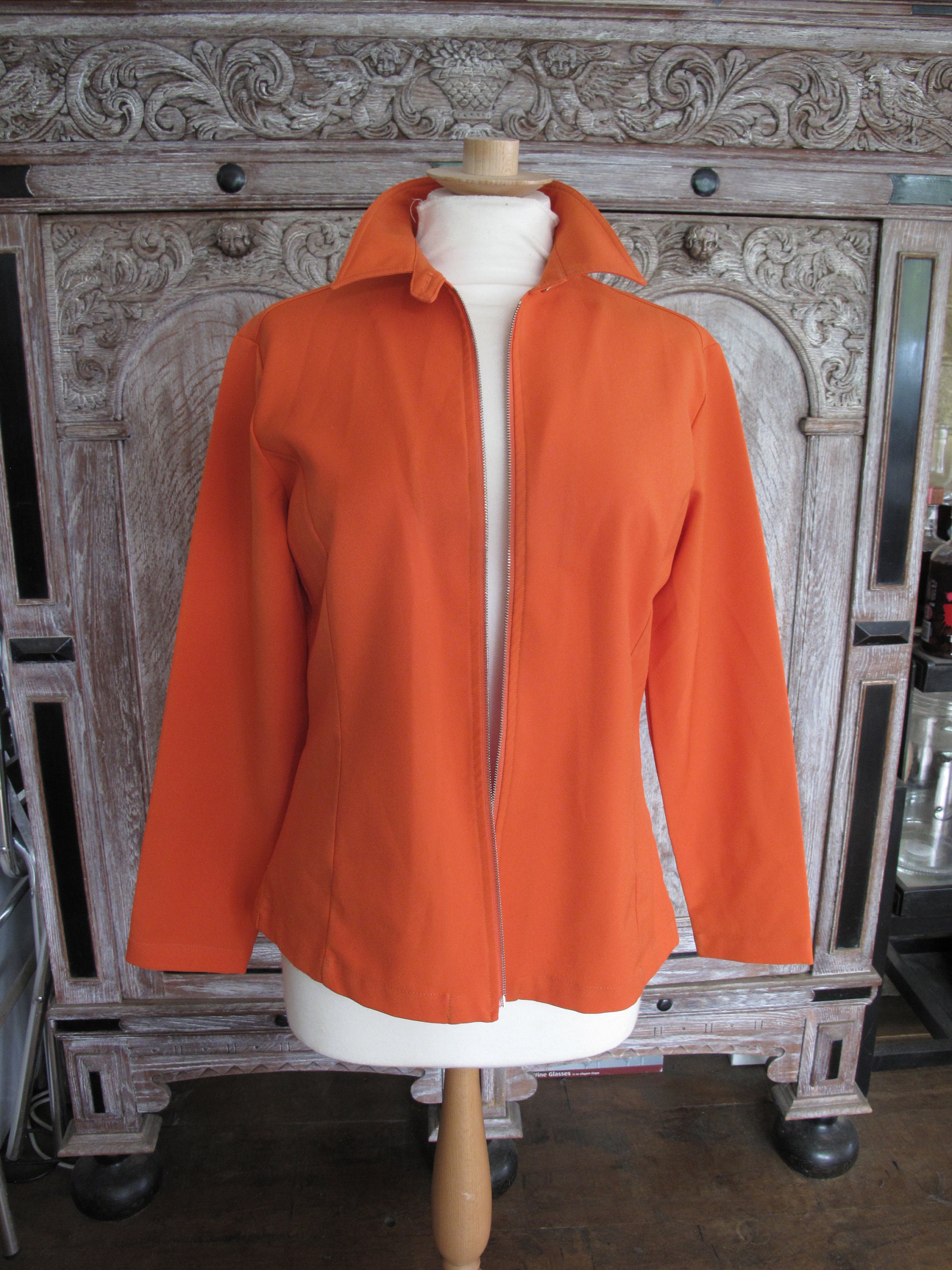 Vintage Windcheater, Orange Jacket by Benetton, Size Medium