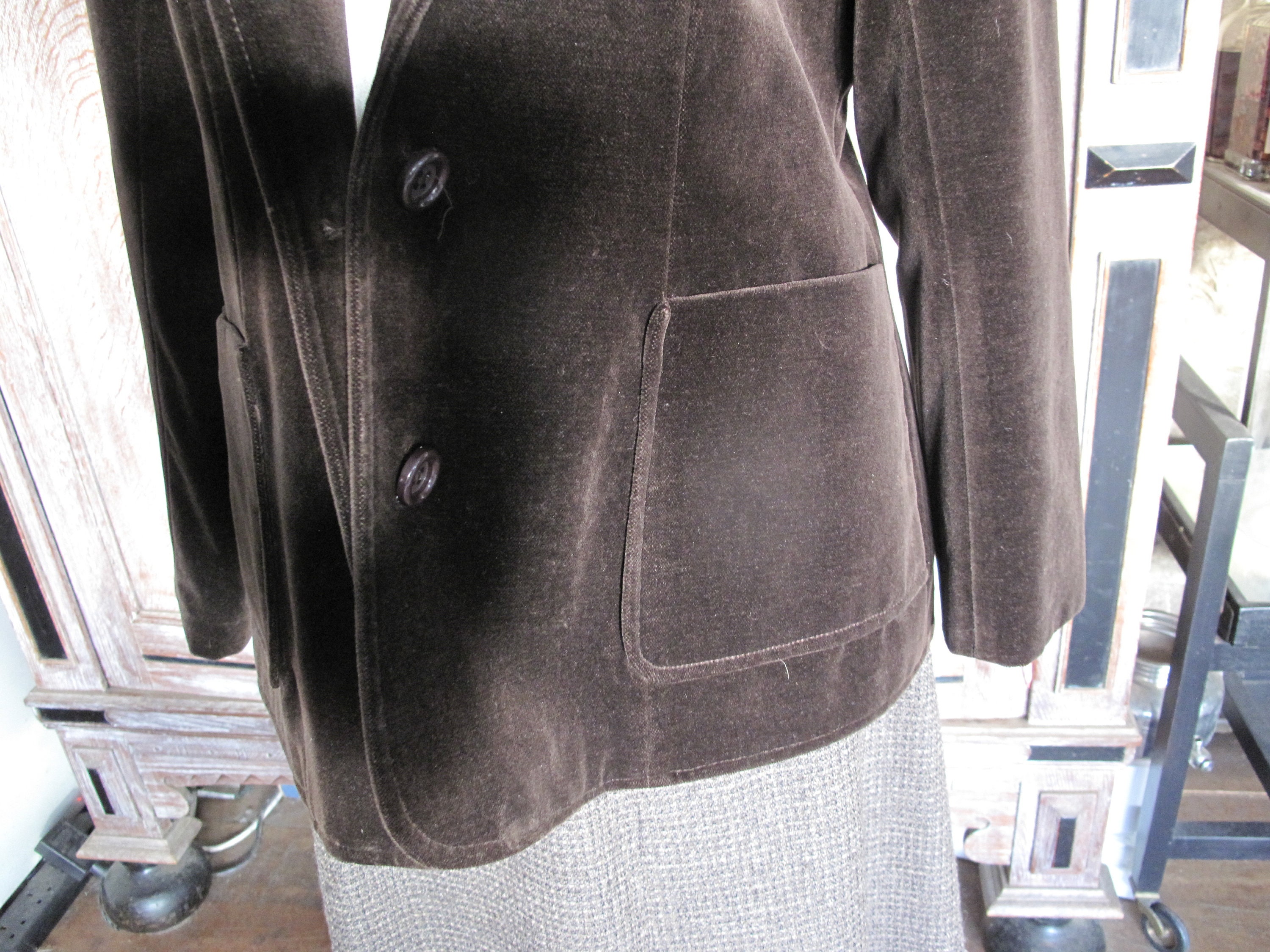 Brown Velvet Jacket by C & A, Ladies Size Medium Etsy