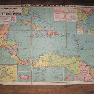 Mappa della scuola antica di The British Empire - The West Indies di George Philip & Son Ltd