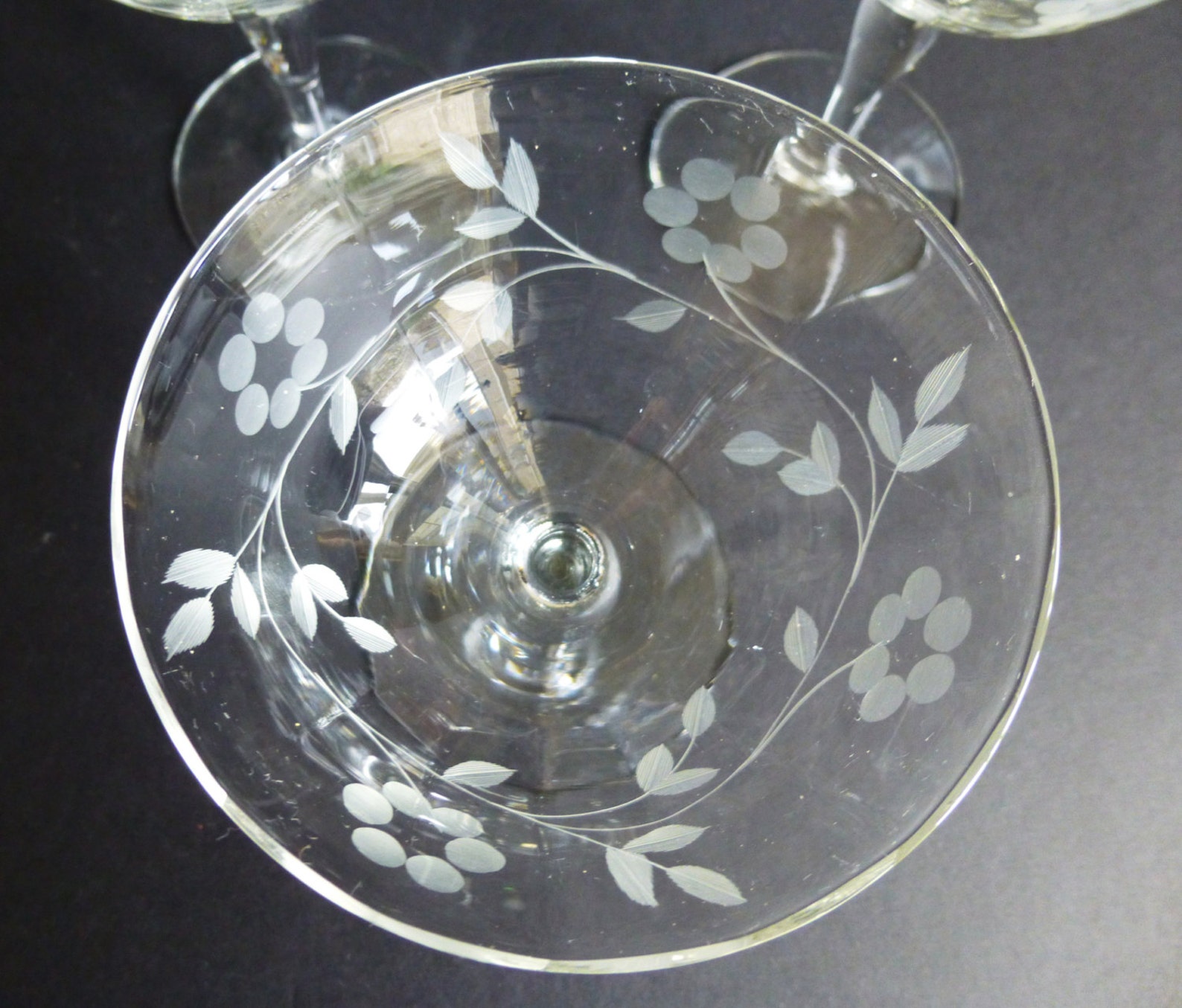 Vintage Etched Crystal Champagne glasses set of 6 Etsy