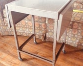 VTG industrial Metal Drop Leaf Typewriter Table Stand mid century desk laptop