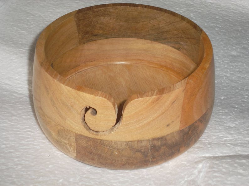 Crochet For Moms Handmade Wooden Bowl Mango Wood Yarn Bowl 6 inch for knitting