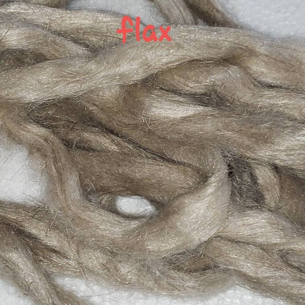 Natural flax/linen, tow SLIVER, paper making supplies, sold by the oz, weaving roving, spinning fiber, art yarn, tussah,sari, vegan, organic