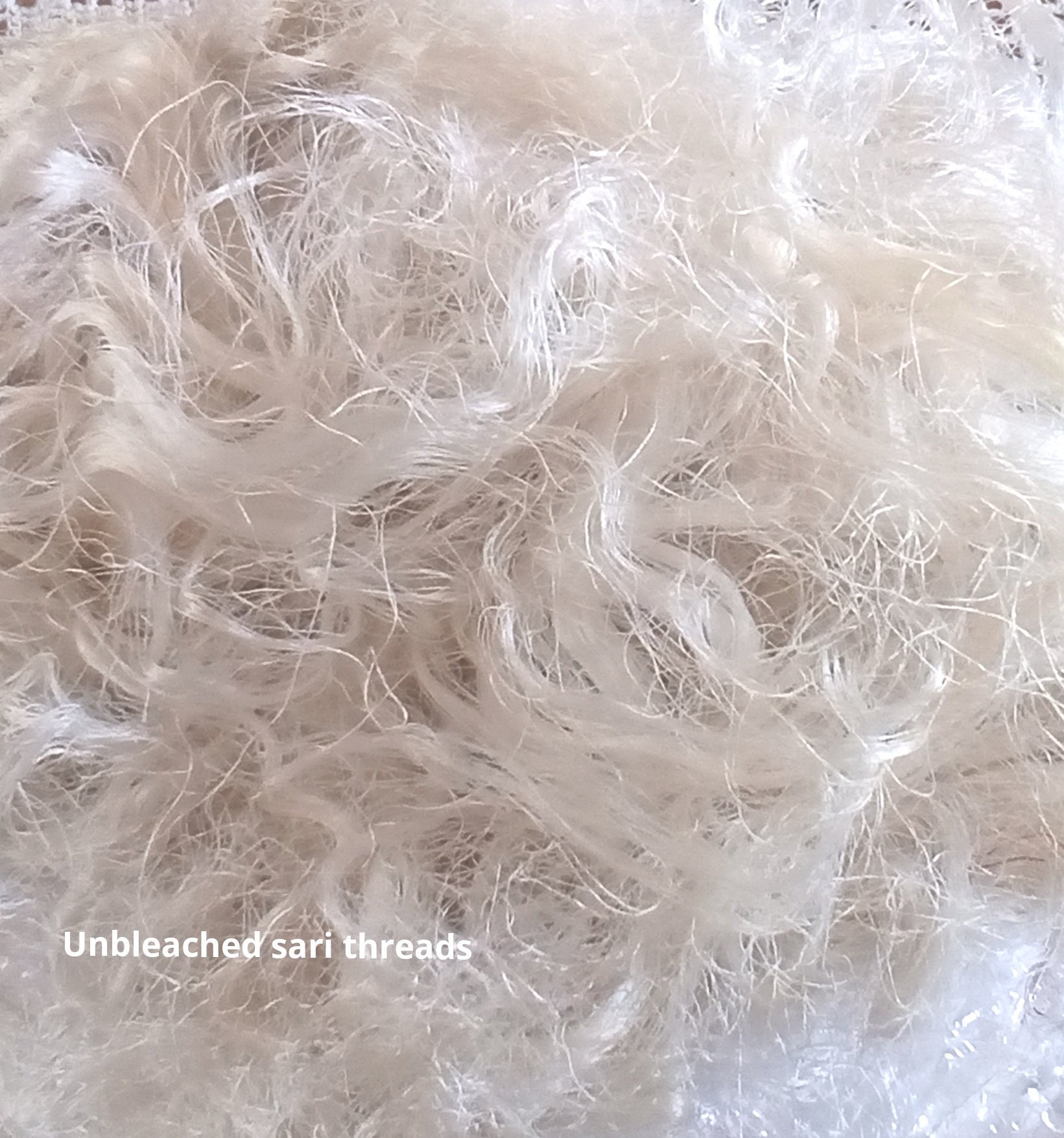 Sari Silk Threads, White and Dyed, 2 Sizes, Silk Waste, Spinning Fiber ...
