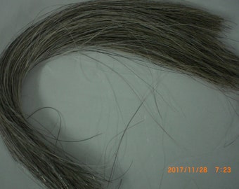 Pelo de caballo, gris plateado natural, 13-14 pulgadas, paquetes de 1/4 libra