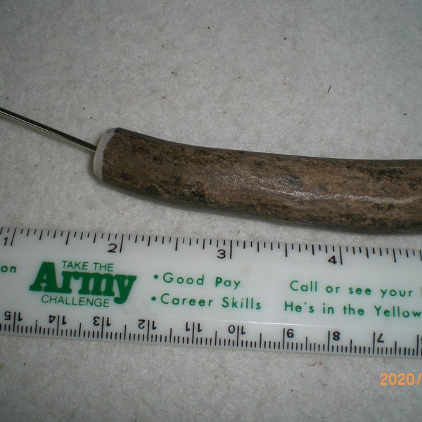 Antler Tip Hand Made Leather & Sewing Awl