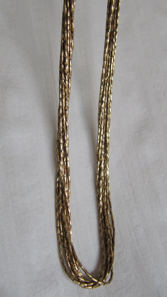 Vintage Necklace Liquid Gold Tone