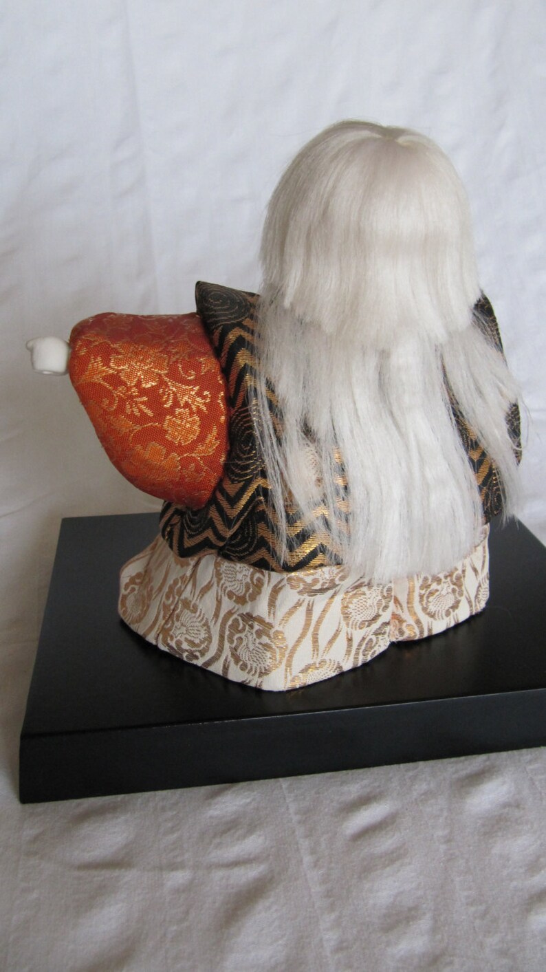 Vintage 70's Japanese Kabuki White Lion Kimekomi Doll Etsy
