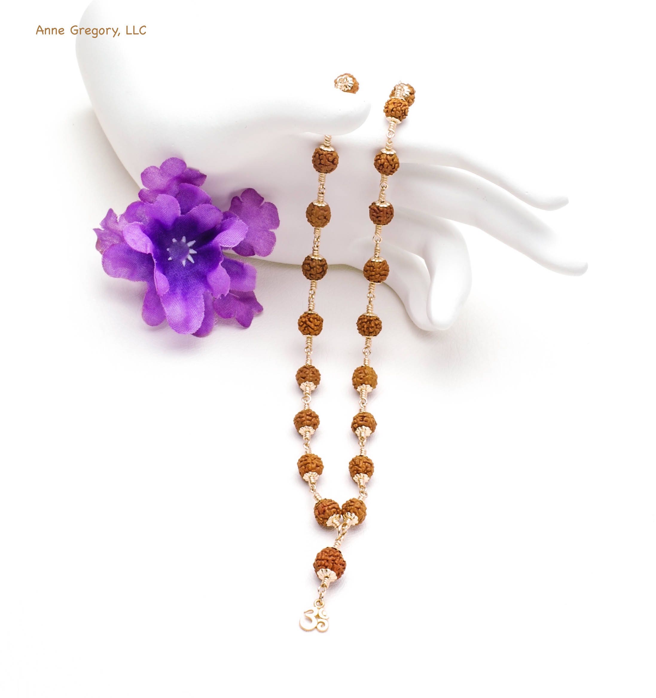 Gold Rudraksha Hand Mala 28 Beads Hindu Prayer Beads Etsy