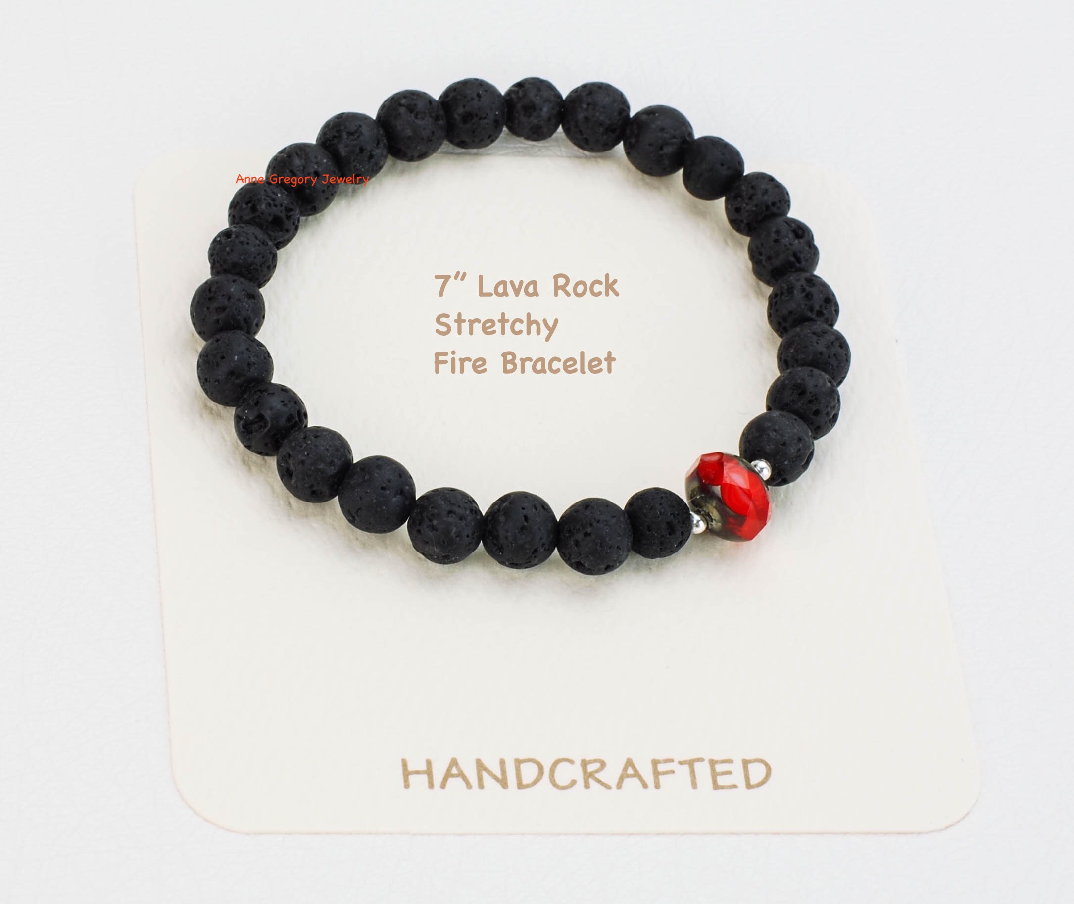 Natural Lava Stone Bracelet Stretchy Lava Rock Bracelet Lava Etsy