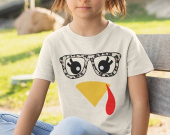 Kid's Women's Thanksgiving shirt - Turkey with leopard Glasses shirt - Fun thanksgiving shirt - Funny Thanksgiving shirt- Thanksgiving