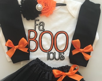 Baby Girl Halloween outfit -Halloween Outfit- Baby girl halloween 1st Halloween outfit - Halloween clothes - Halloween costume-Fa-BOO-lous