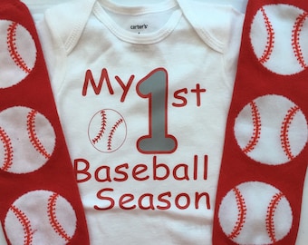 Baby Baseball Outfit - Baby Jungen 1.Saison Outfit - Neugeborene Jungen Outfit - Preemie Jungen Outfit - My 1st Baseball Season