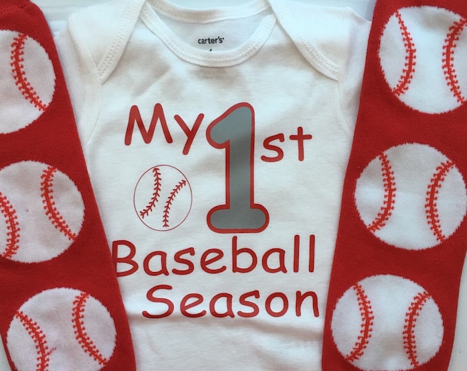 Baby Boy Baseball Outfit Baby Boys 1st Baseball Season Etsy