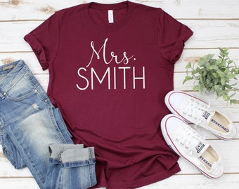 Personalized Bride shirt - Mrs. shirt - wedding shower gift for bride - Bride gift - Engagement gift- Bride shirt - CUSTOM