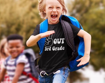 Peace out school - End of school shirt- Last day of school shirt- Hello Summer- Peace out- CUSTOM- Choose Grade