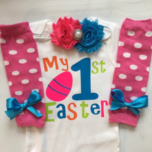 Baby Girl Easter Outfit - infant Easter outfit - baby leg warmers - baby headband - Newborn Easter outfit- preemie Easter