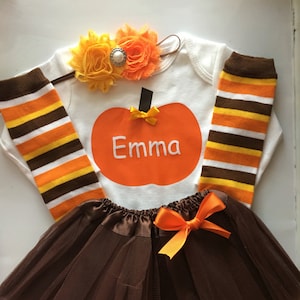 Baby girl Thanksgiving outfit - Baby girl fall outfit - baby fall clothes -pumpkin patch outfit - Baby Girl Halloween- Baby Girl Fall