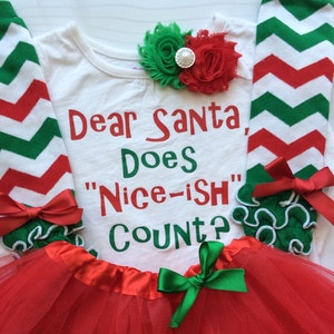 Baby girl Christmas Outfit - Dear Santa shirt - personalized Christmas toddler- christmas legwarmers - Newborn Christmas outfit