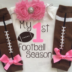 Baby Girl outfit -My 1st Football Season- baby girl outfit - football legwarmers - Newborn Football outfit - Preemie-24 month