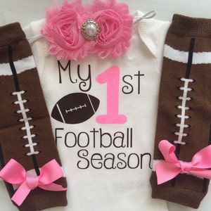 Baby Girl outfit My 1st Football Season baby girl outfit football legwarmers Newborn Football outfit Preemie-24 month image 1