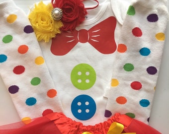 Girl's Clown outfit - Circus outfit-  Carnival Birthday Party Outfit - Circus Birthday Party- Baby girl clown costume - Sizes NB--5T