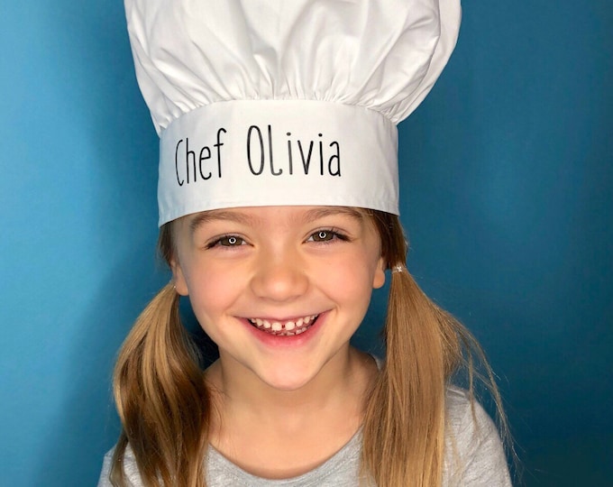 Kid's Chef Hat - personalized chef hat for kid - kids costume - halloween costume - Children's chef hat