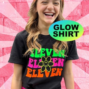 Groovy Glow Shirt Birthday Party Glow Shirt- 80s Glow Party -70s Glow Party - Groovy Glow- Choose age