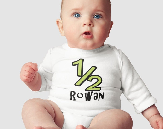 Baby girl half birthday - Baby boy half birthday - Unisex half birthday outfit - personalized 1/2 birthday