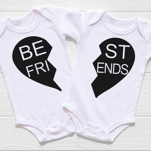 Twin Girl - Twin boys - twin gift idea - twins best friends - funny twins outfit - twins clothes - Best Friends