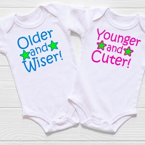 Twin Girl - Twin boys - funny twin outfit - Twin Going Home Outfit - funny twin shirts- Baby Twin bodysuit -CUSTOMIZABLE- TWO SET