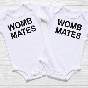 Unisex twins- Twin Girl - Twin boys - twin gift idea - twins best friends - funny twins outfit - twins clothes - Womb Mates