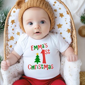 Tenue de Noël pour bébé fille - nouveau-né prématuré et ma première tenue de Noël de 3 mois - tenue de Noël personnalisée