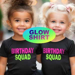 Birthday Squad Neon Birthday Shirt- BLACK LIGHT glow birthday Glow party - Neon 10th Birthday - Tween Birthday- Glow party favor